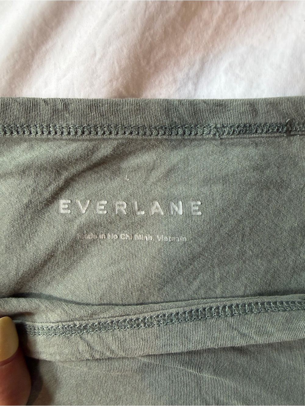Everlane Heathered Olive Crewneck Tee